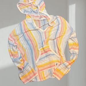 Buckeyes pastel striped hoodie loose